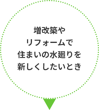 増改築やリフォームで住まいの水廻りを新しくしたいとき